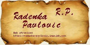 Radenka Pavlović vizit kartica